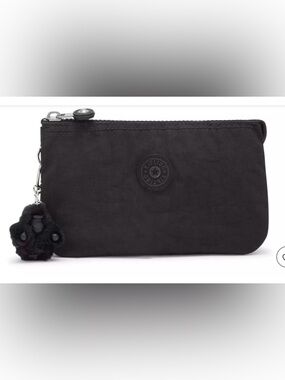 Kipling Creativity Pouch with Monkey Charm in Black Noir NWOT